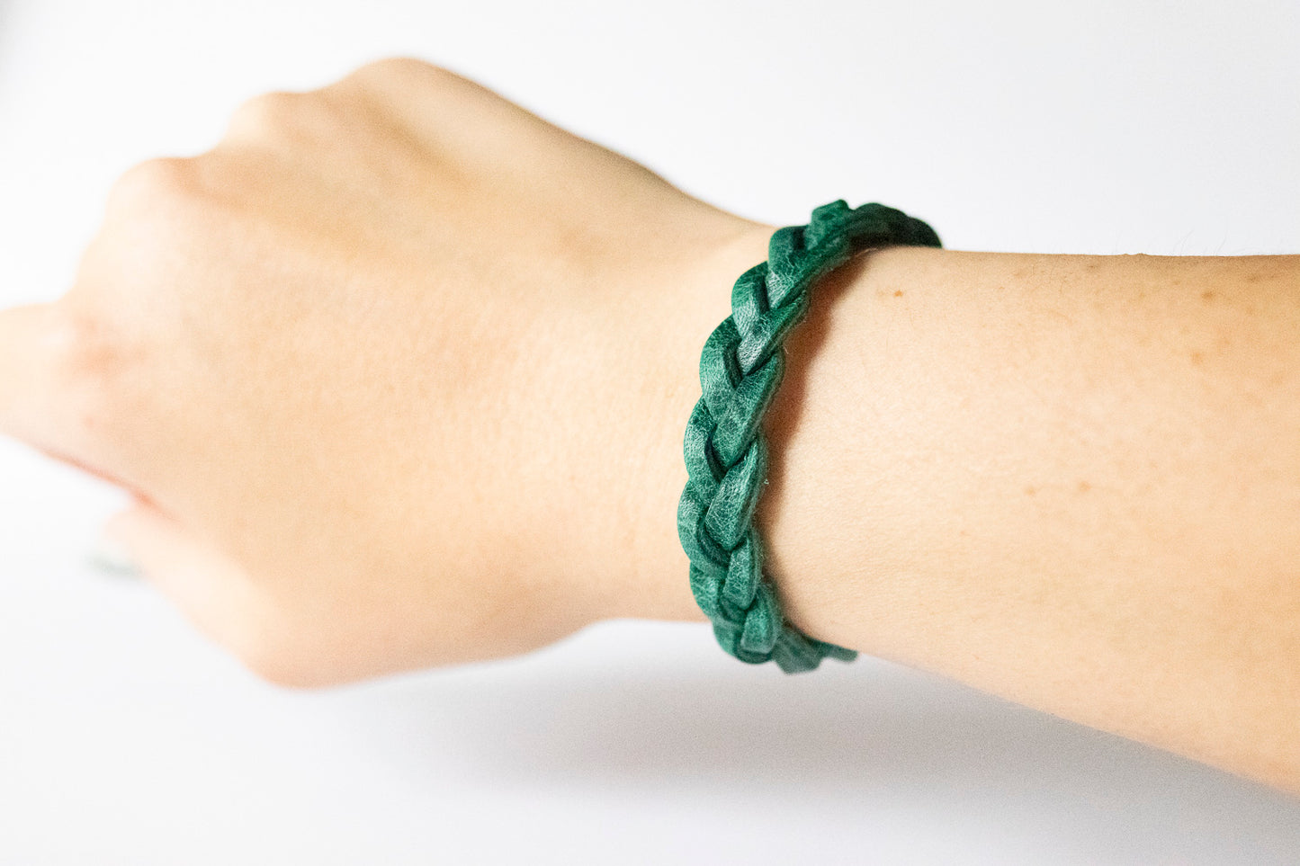 Braided Leather Bracelet / Ocean Teal