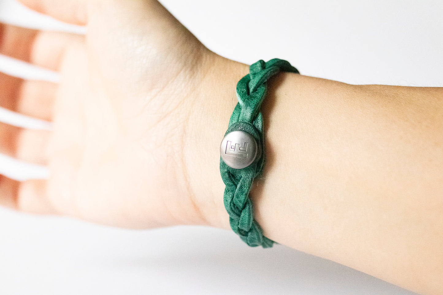 Braided Leather Bracelet / Ocean Teal