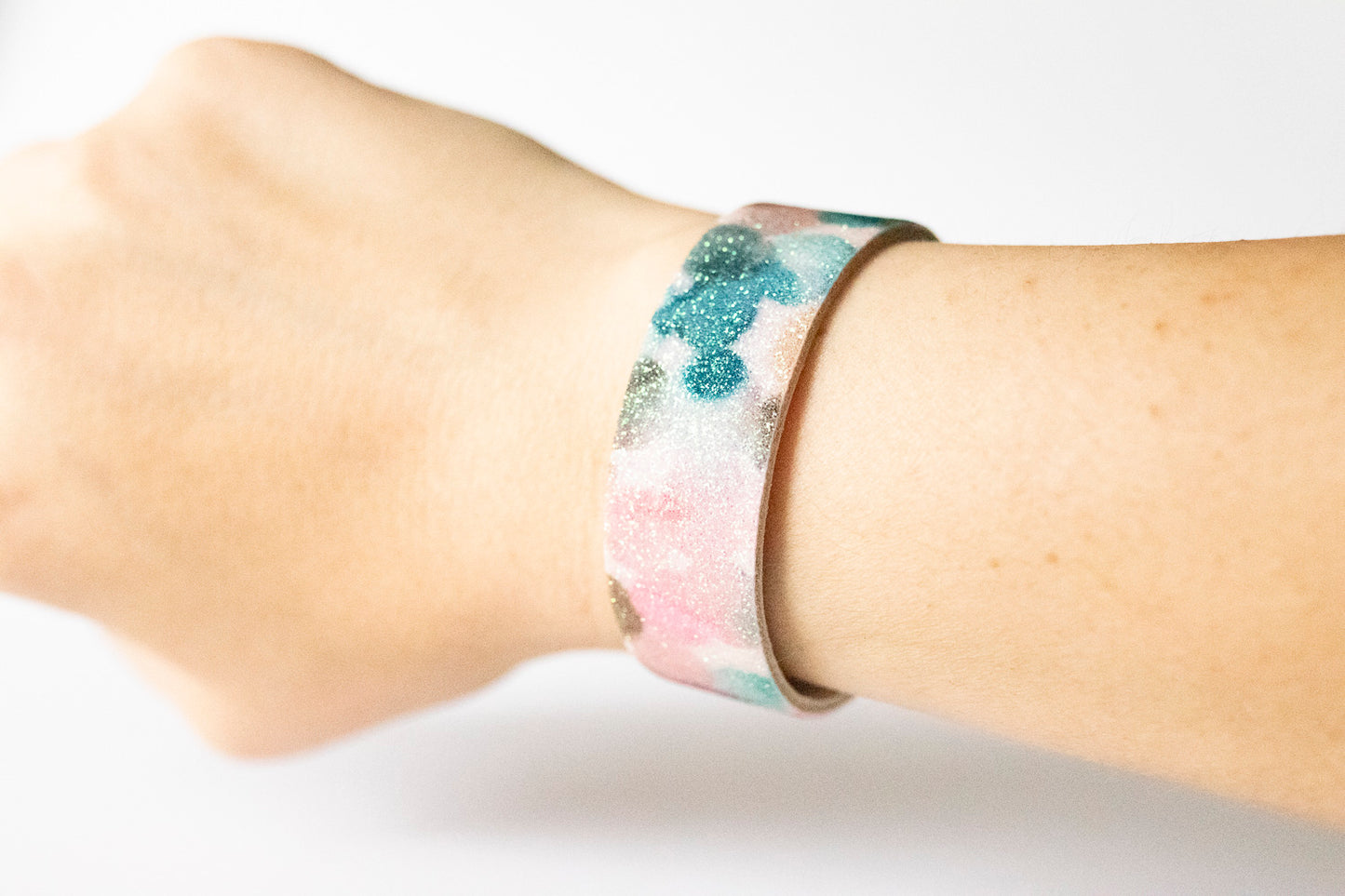 Leather Bracelet / Slim Cuff / Sparkle Sky