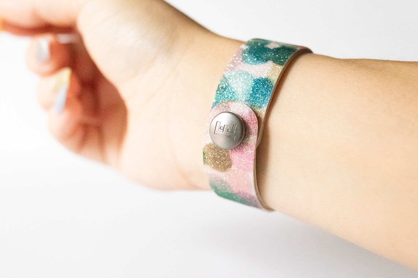 Leather Bracelet / Slim Cuff / Sparkle Sky