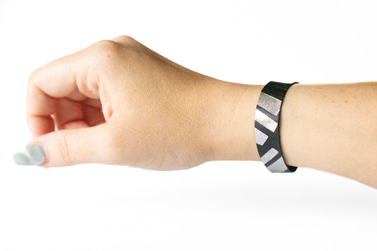 Leather Bracelet / Skinny Slim Cuff / Cosmos