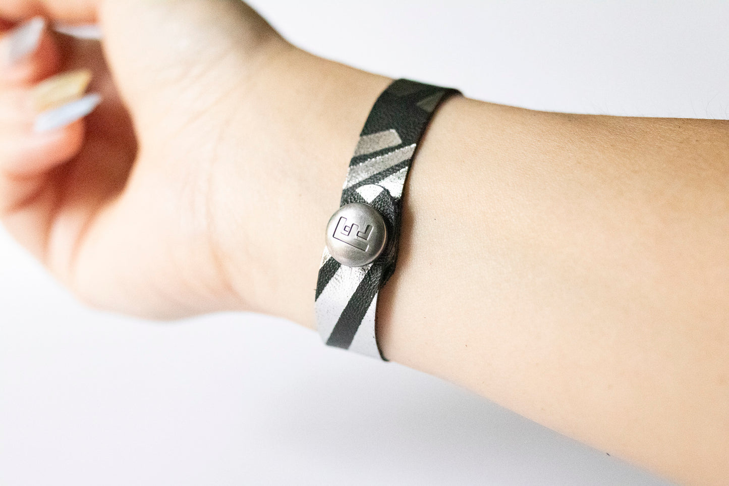 Leather Bracelet / Skinny Slim Cuff / Cosmos
