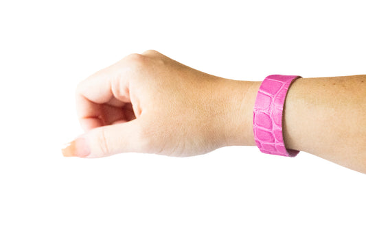 Leather Bracelet / Slim Cuff / Bubble Blush