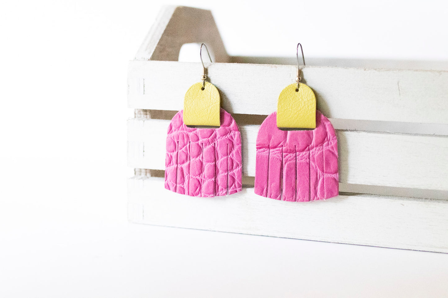 Leather Earrings / Fringies / Bubble Blush & Margarita