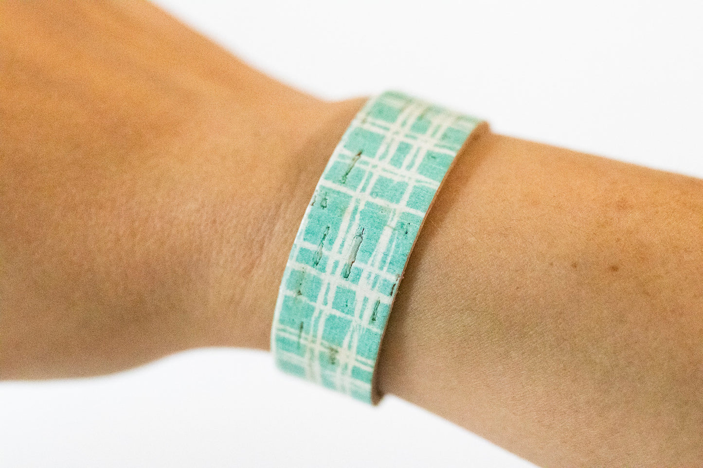 Leather Bracelet / Slim Cuff / Beach Boardwalk Cork