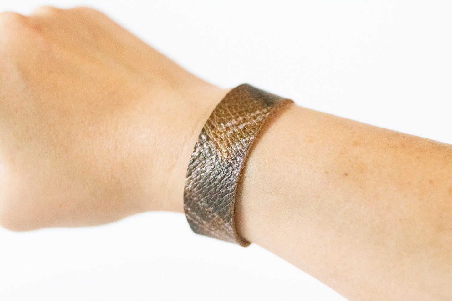 Leather Bracelet / Slim Cuff / Grandpa's Sweater