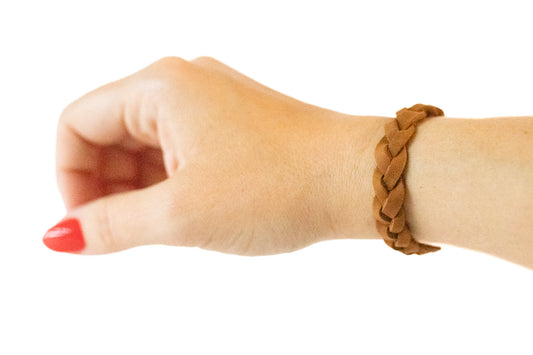 Braided Leather Bracelet / Nubuck Saddle