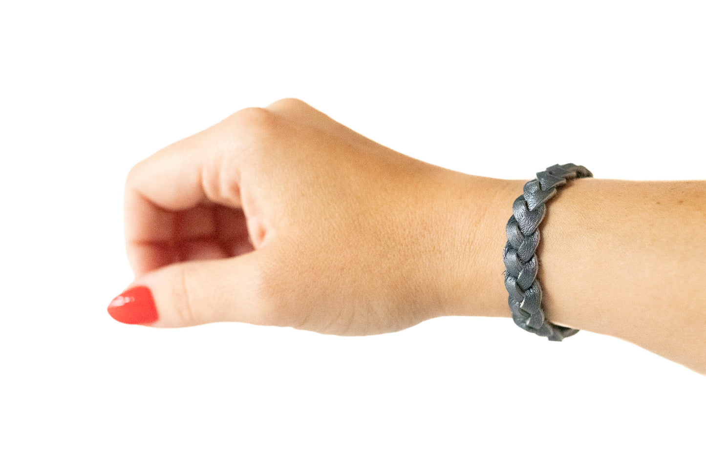 Braided Leather Bracelet / Shark Bite