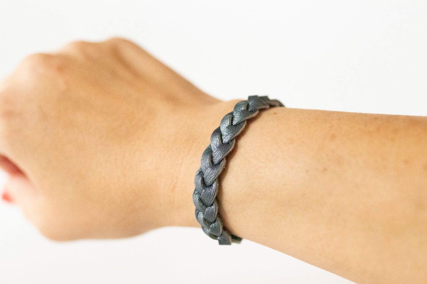 Braided Leather Bracelet / Shark Bite