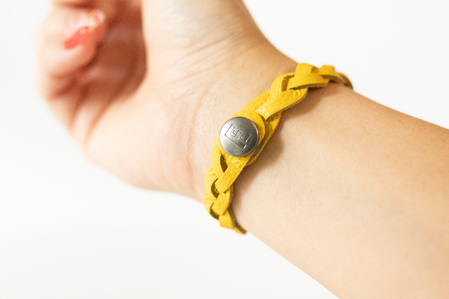 Braided Leather Bracelet / Meyer Lemon