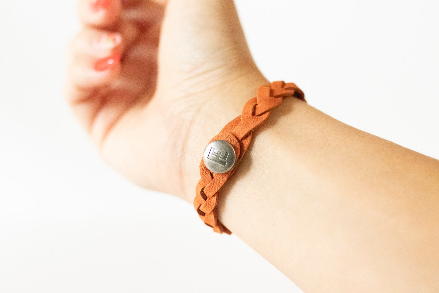 Braided Leather Bracelet / Pumpkin Latte