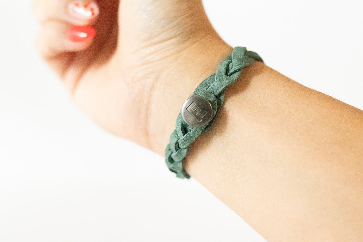 Braided Leather Bracelet / Seawater Nubuck