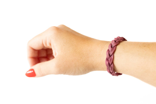 Braided Leather Bracelet / Currant