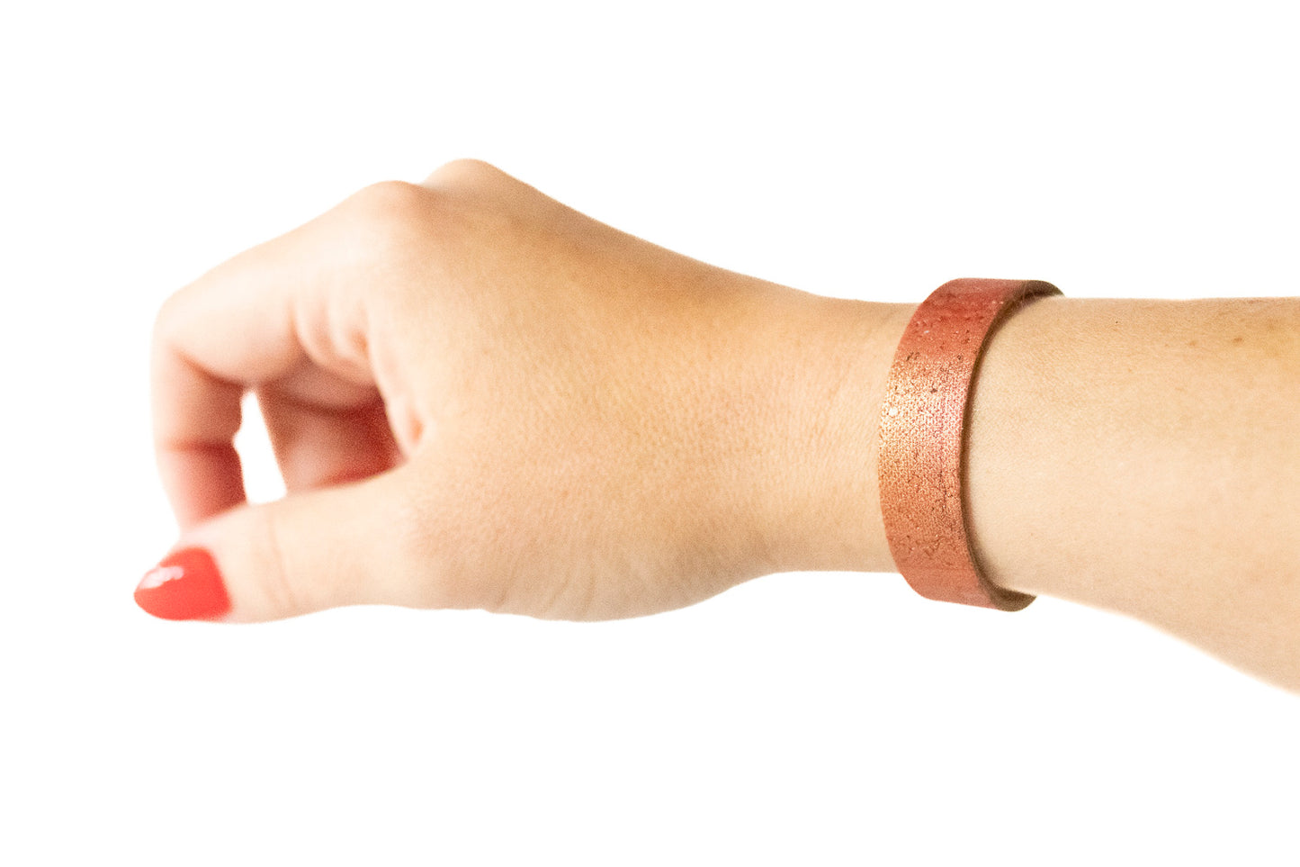 Leather Bracelet / Skinny Slim Cuff / Spiced Cider Cork