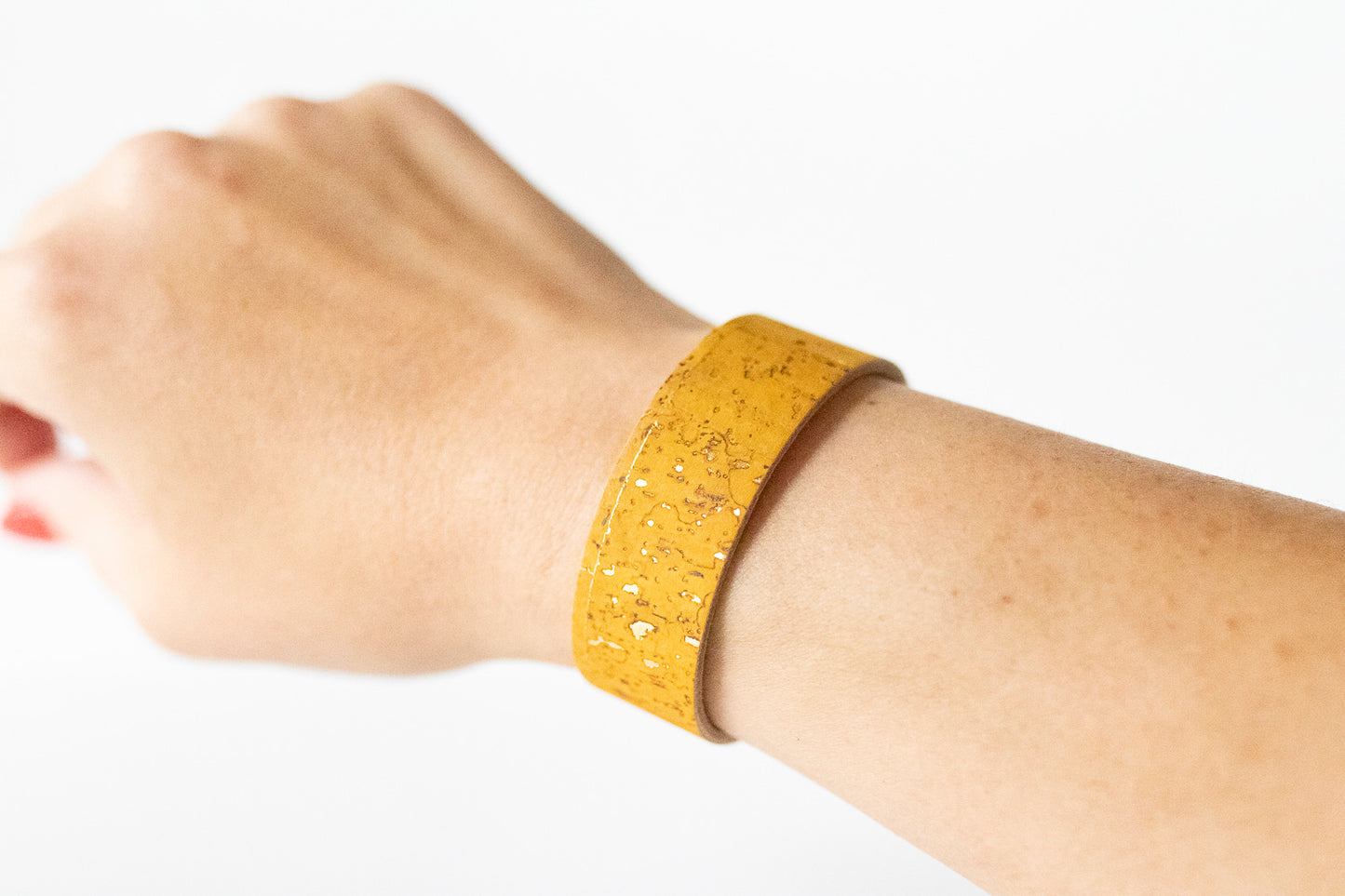Leather Bracelet / Slim Cuff / Sunglow Cork