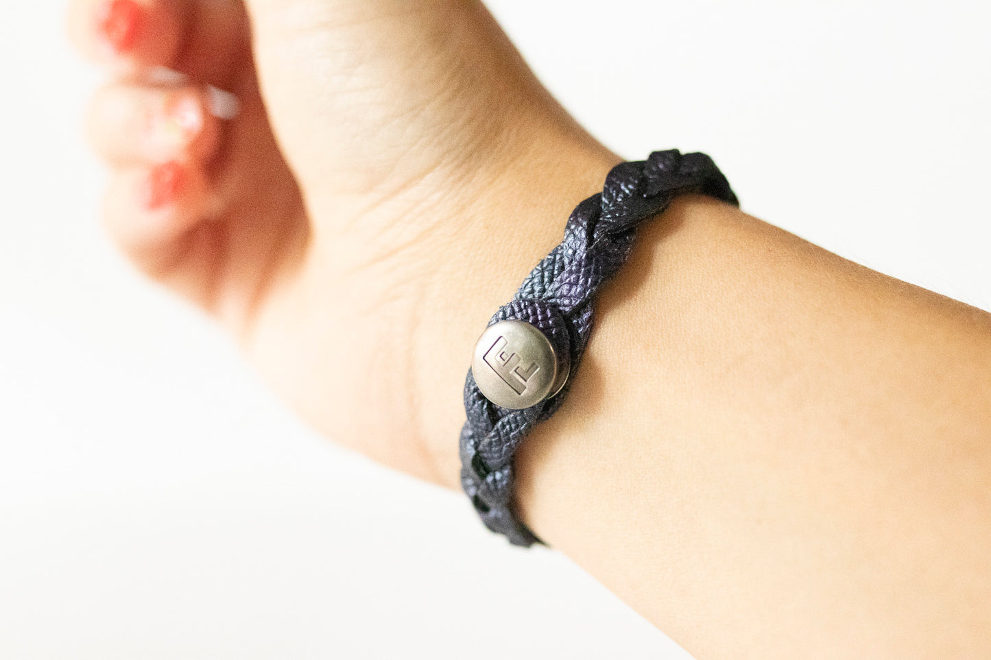 Braided Leather Bracelet / Sapphire Shimmer