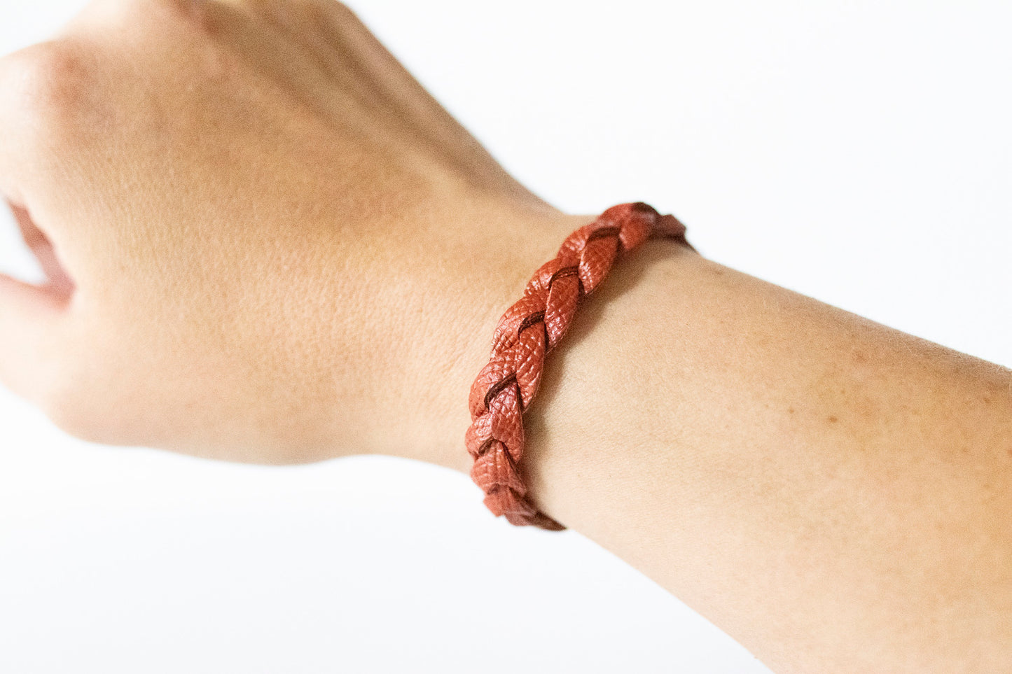 Braided Leather Bracelet / Spiced Cider