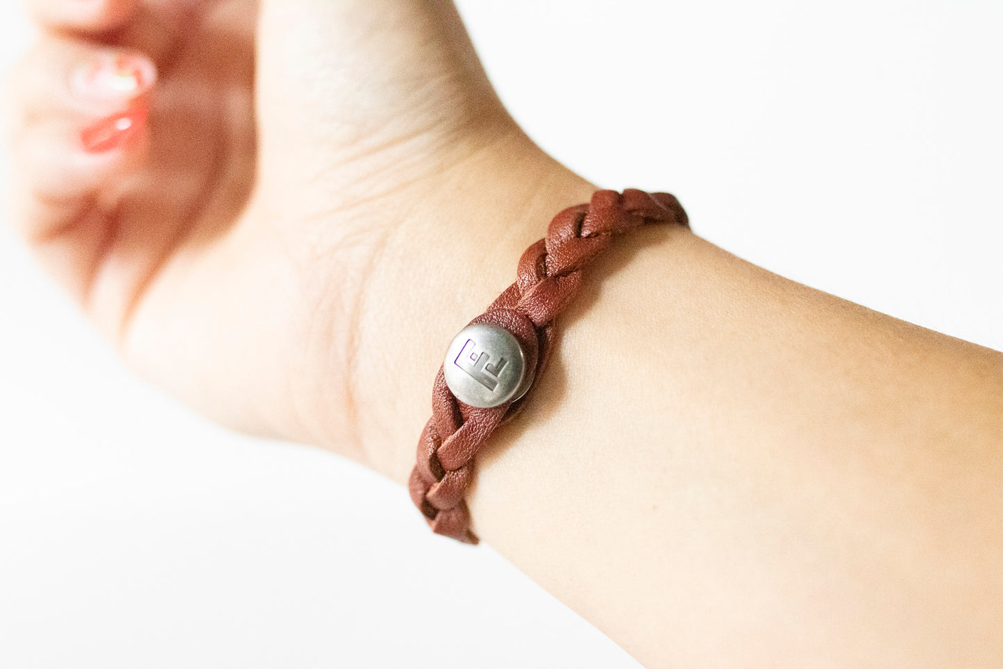 Braided Leather Bracelet / Ground Cinnamon