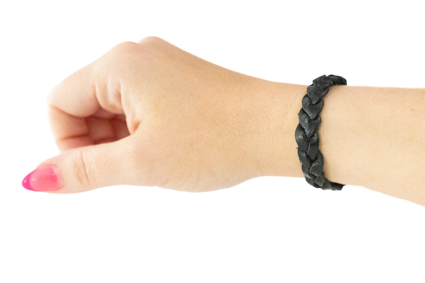 Braided Leather Bracelet / Pitch Black