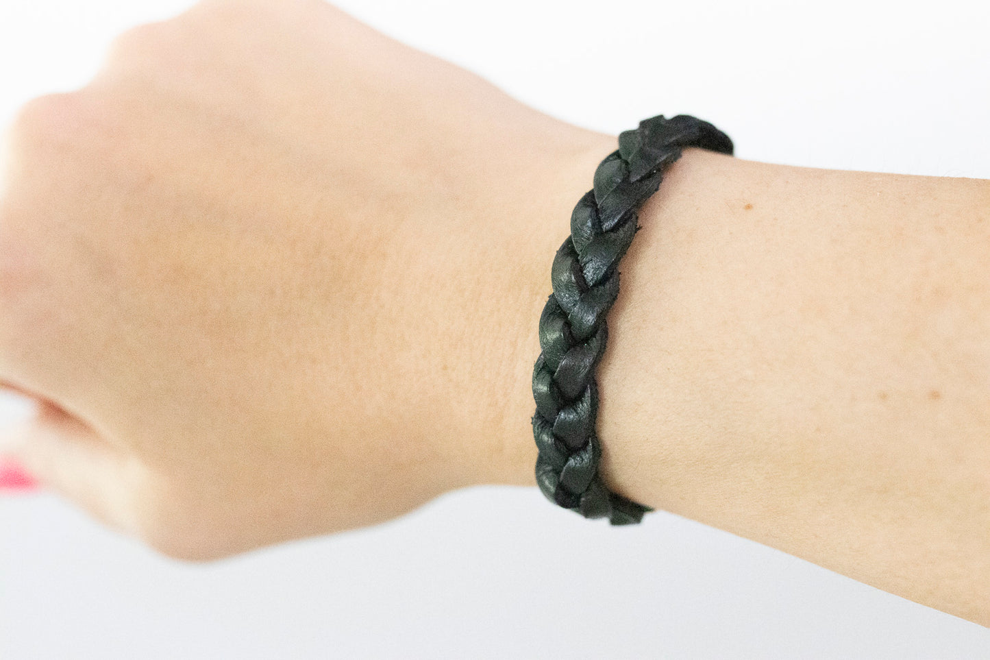 Braided Leather Bracelet / Pitch Black
