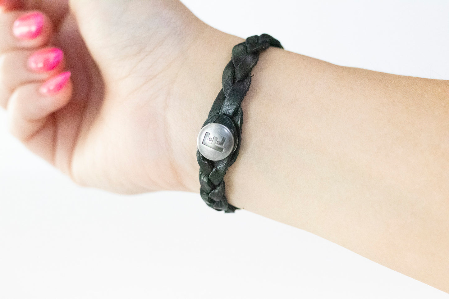 Braided Leather Bracelet / Pitch Black