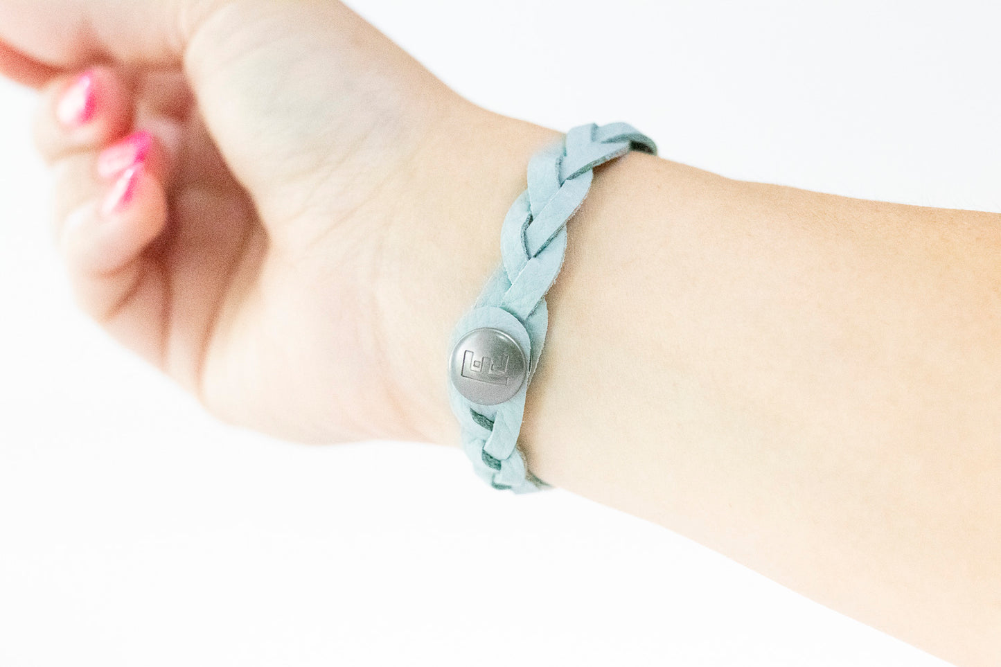 Braided Leather Bracelet / Windy Sky