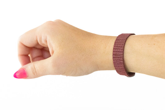 Leather Bracelet / Skinny Slim Cuff / Cranberry Sauce