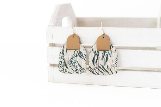 Leather Earrings / Fringies / Safari Cafe Cork