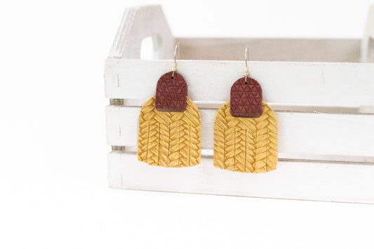 Leather Earrings / Fringies / Apple Crisp