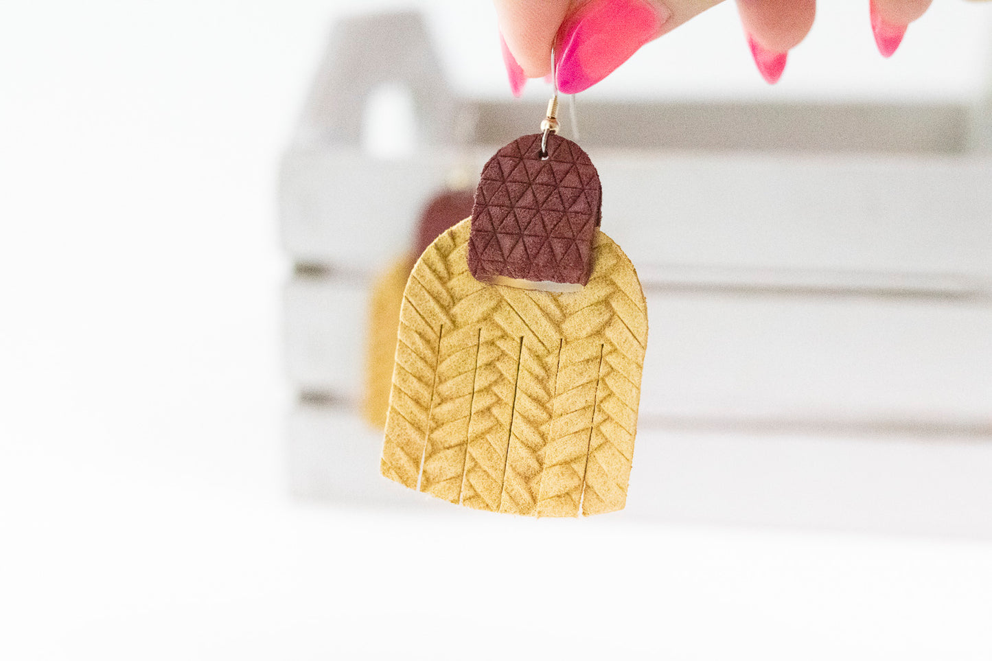 Leather Earrings / Fringies / Apple Crisp