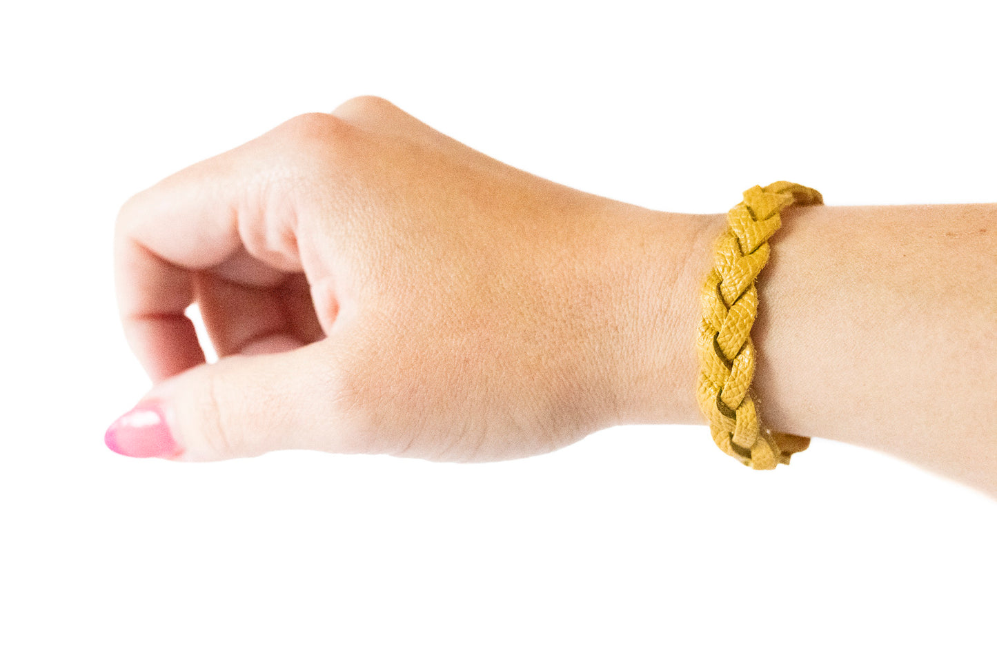 Braided Leather Bracelet / Honey Wheat