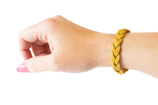 Braided Leather Bracelet / Honey Wheat