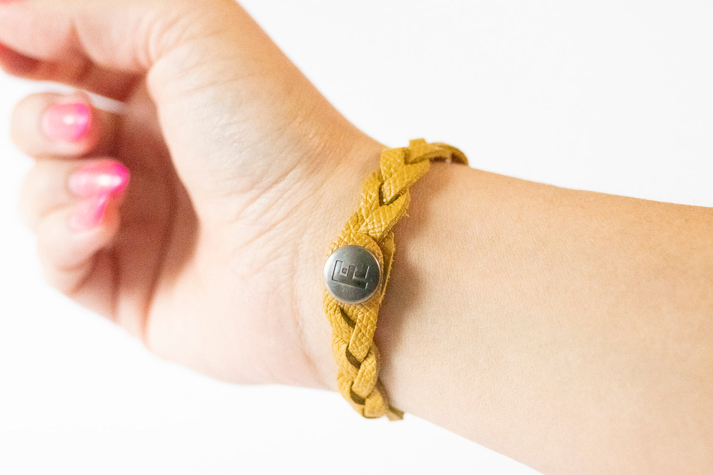 Braided Leather Bracelet / Honey Wheat