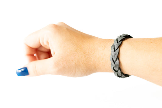 Braided Leather Bracelet / Stainless Steel