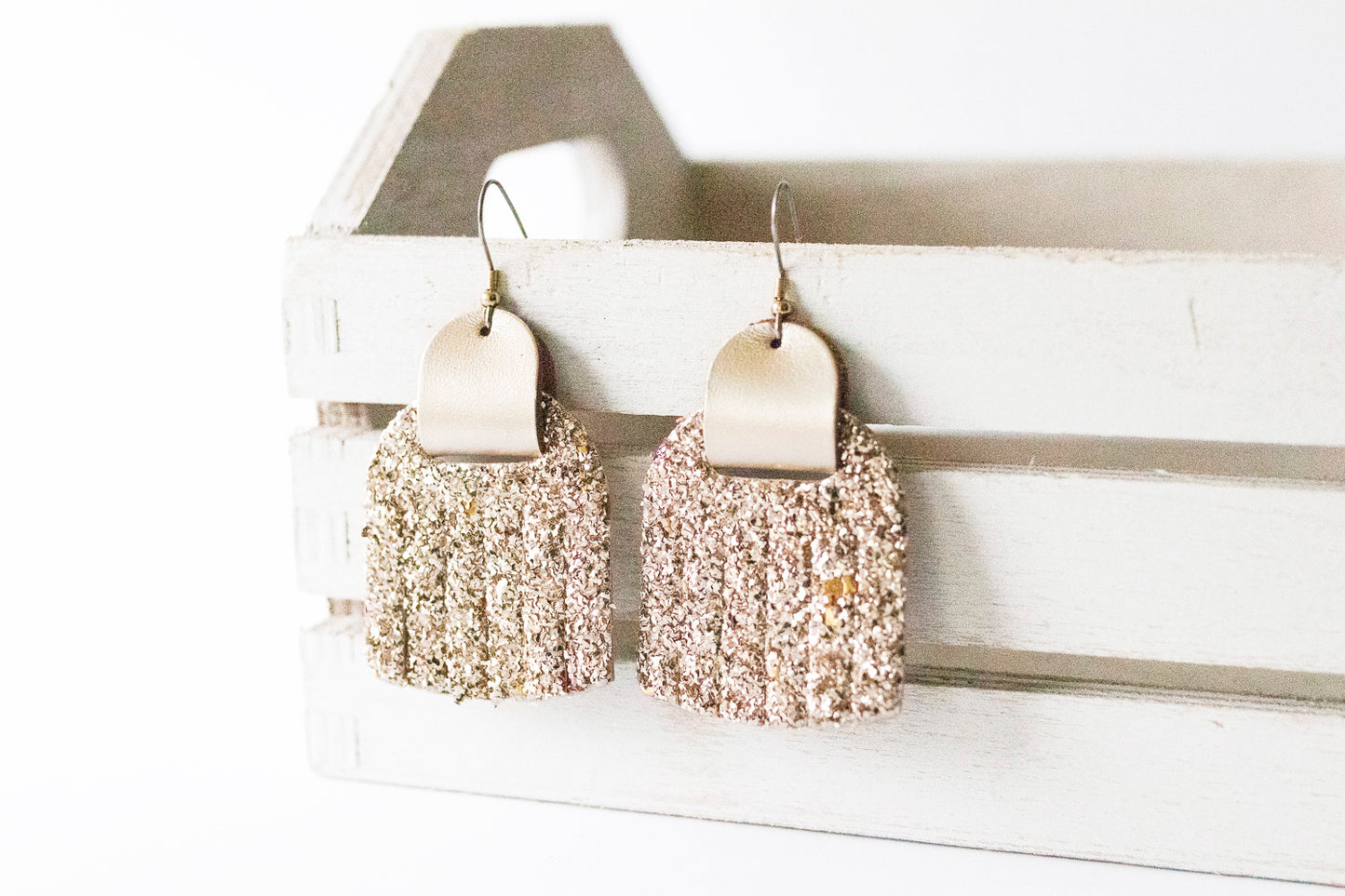 Leather Earrings / Fringies / Chunky Glitter