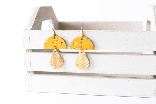 Leather Earrings / Mushrooms / Lemon Zest