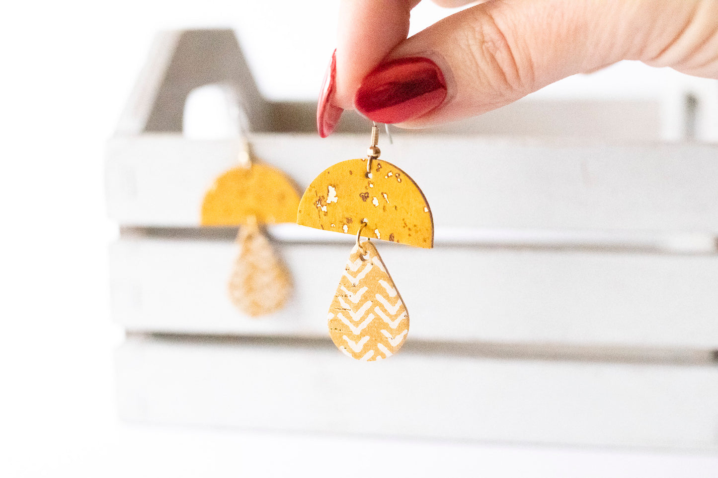 Leather Earrings / Mushrooms / Lemon Zest