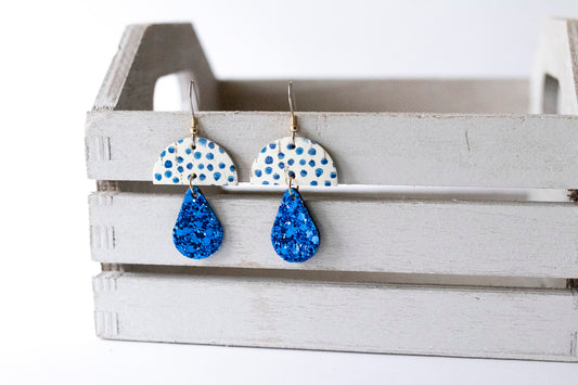 Leather Earrings / Mushrooms / Blueberry Tart