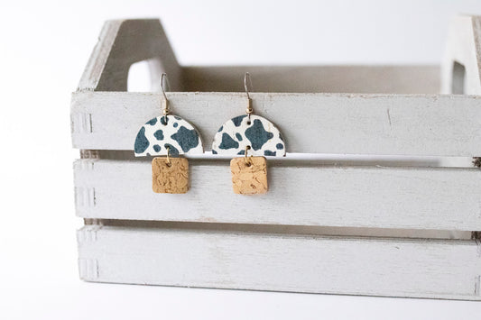 Leather Earrings / Mushrooms / Cowbell