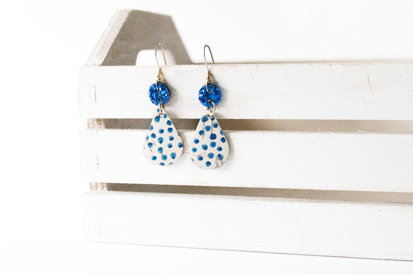 Leather Earrings / Droplets / Blueberry Tart