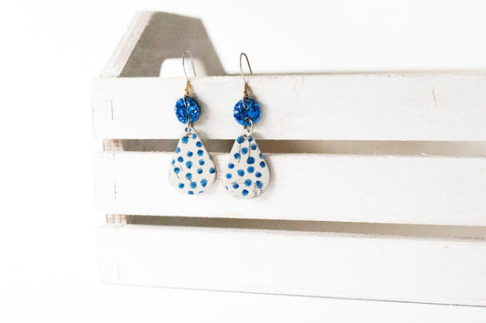 Leather Earrings / Droplets / Blueberry Tart