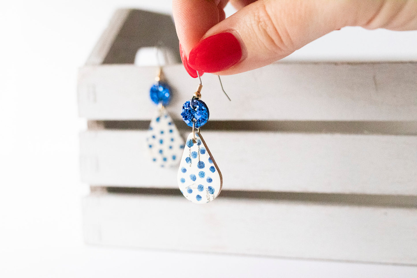Leather Earrings / Droplets / Blueberry Tart