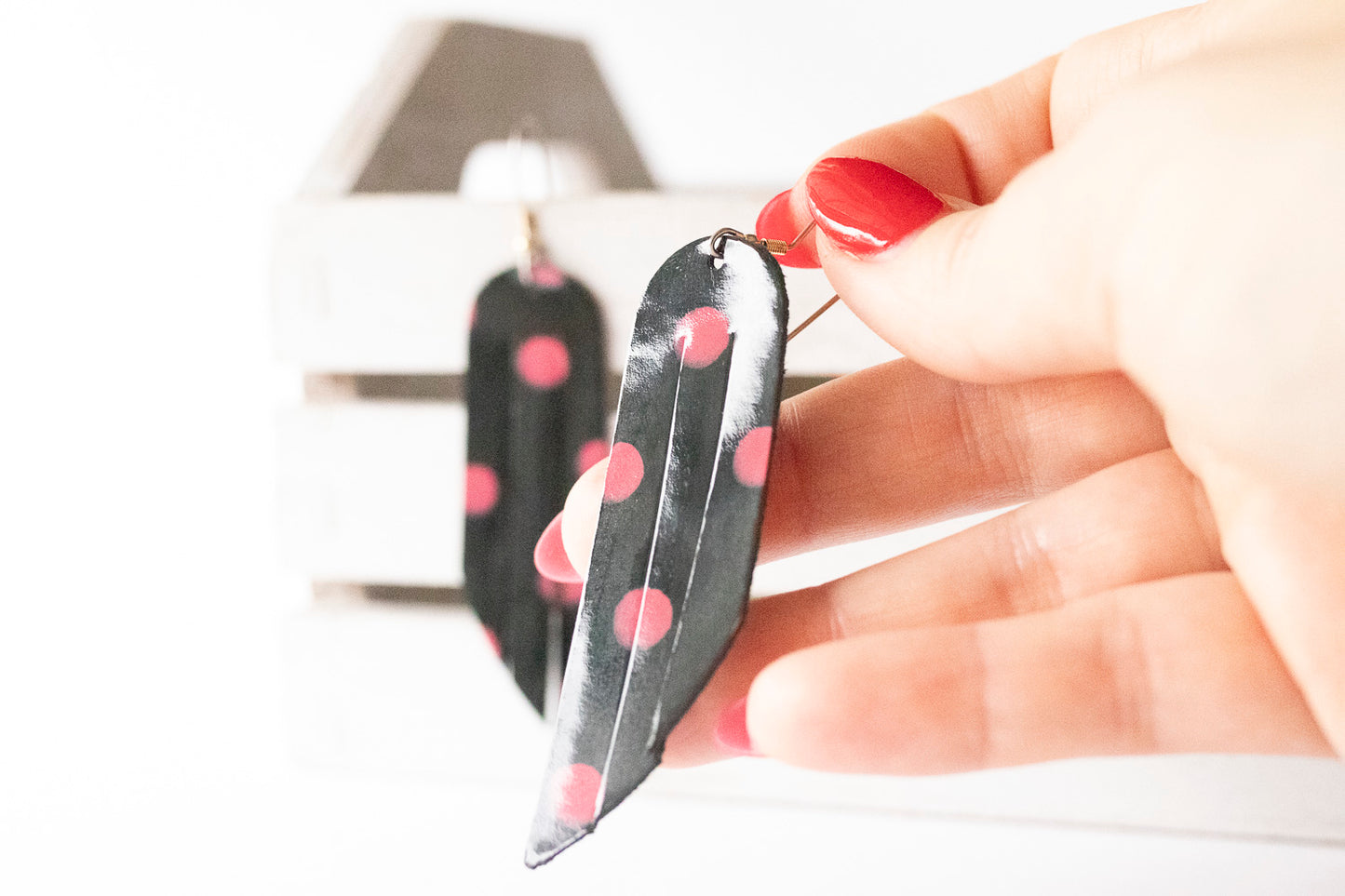 Leather Earrings / Fringe / Berry Gloss