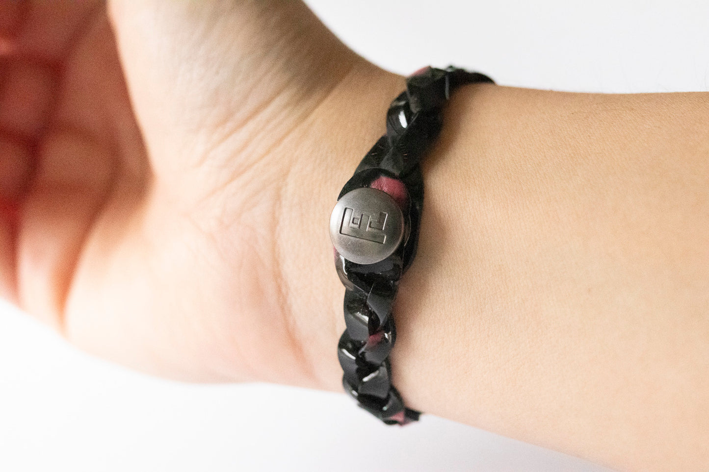 Braided Leather Bracelet / Berry Gloss