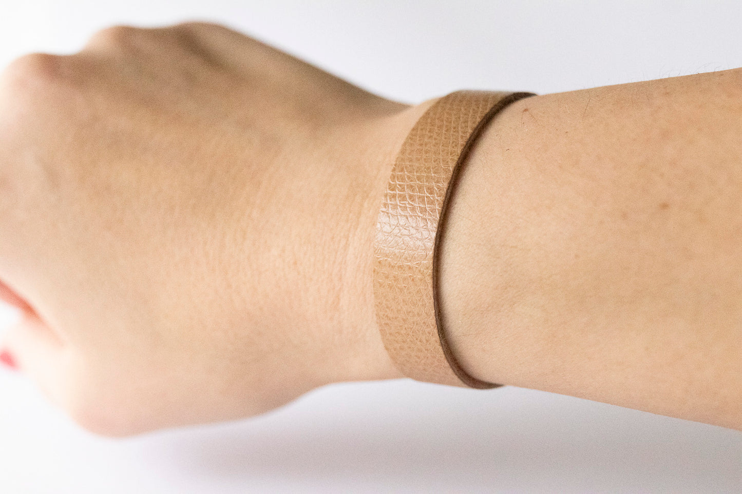 Leather Bracelet / Skinny Slim Cuff / Khaki