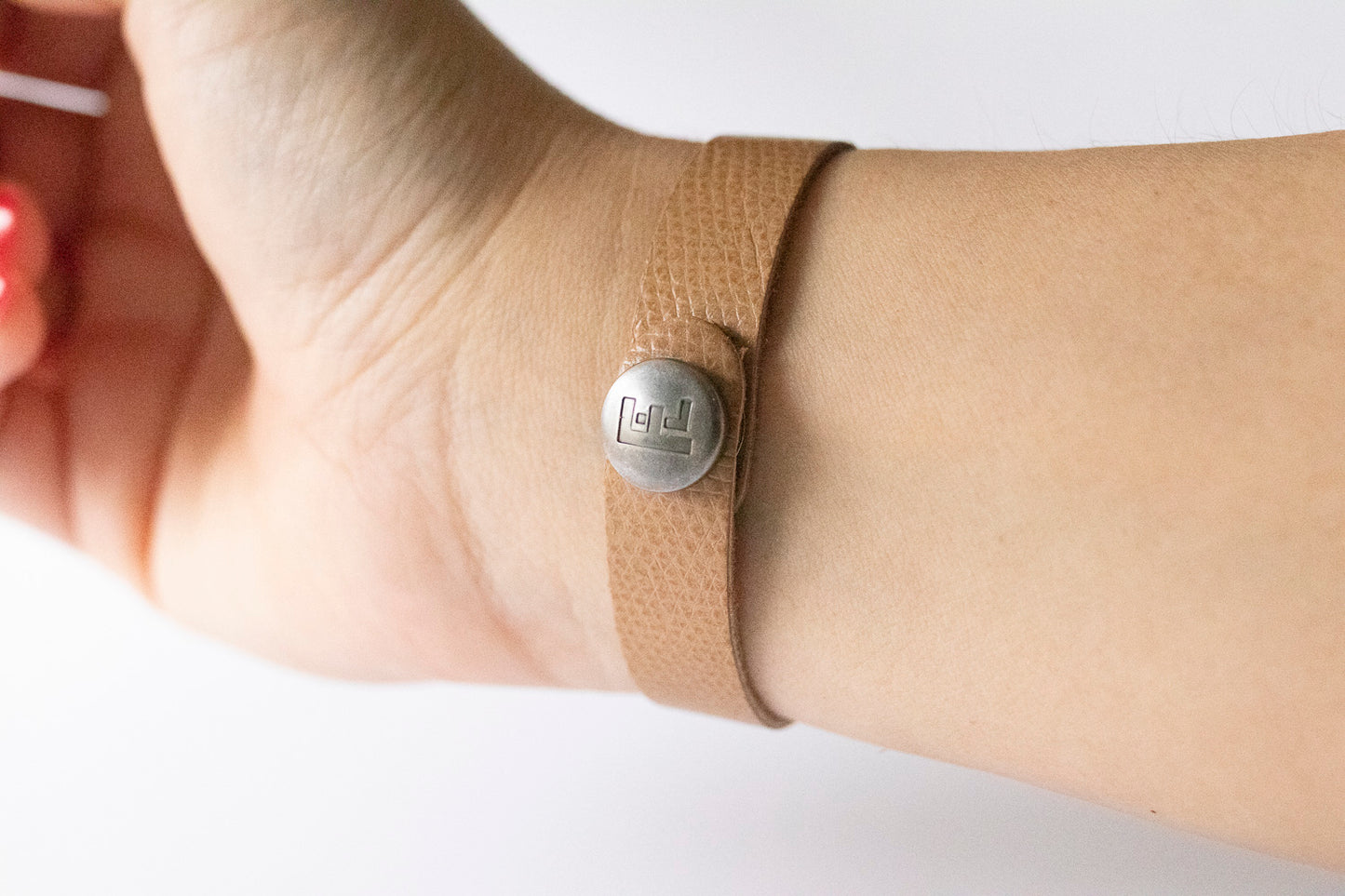 Leather Bracelet / Skinny Slim Cuff / Khaki