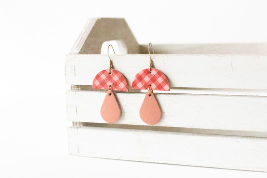 Leather Earrings / Mushrooms / Sweetheart