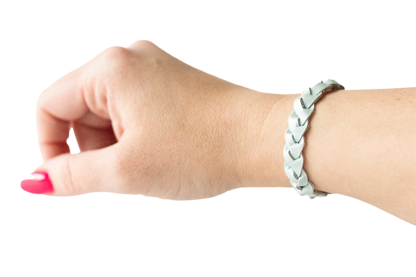 Braided Leather Bracelet / Silk