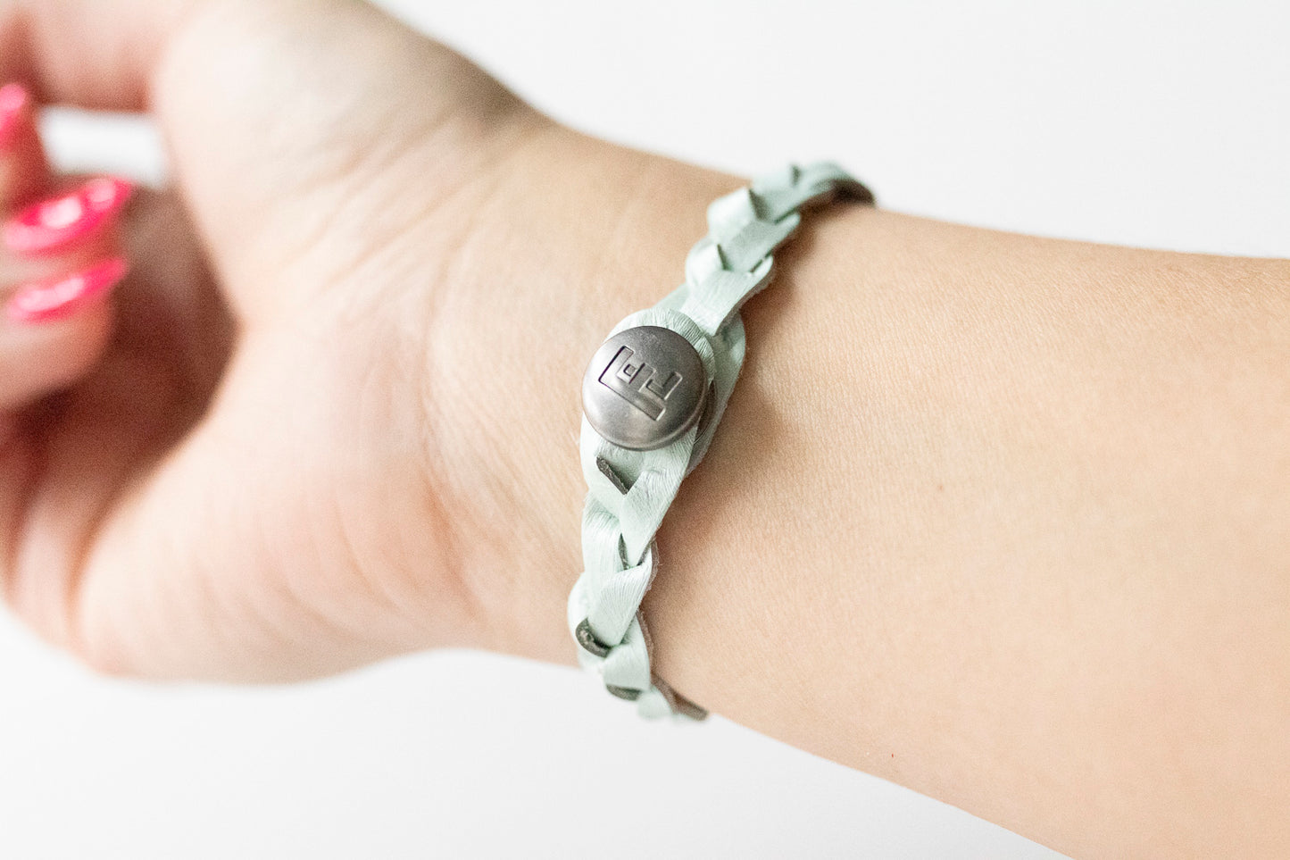 Braided Leather Bracelet / Silk