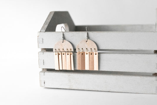 Leather Earrings / Cinque Luci / Summer Opal